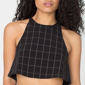 American Apparel Grid Open Back Crop Top